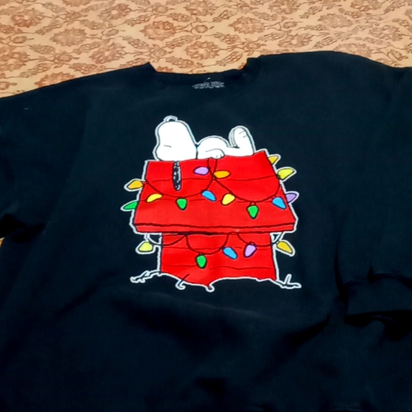 Peanuts Tops - Snoopy Christmas Sweatshirt Women's 2X